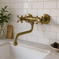 PB Nostalgische keukenkraan Classic C muurkraan Brons 10.2722