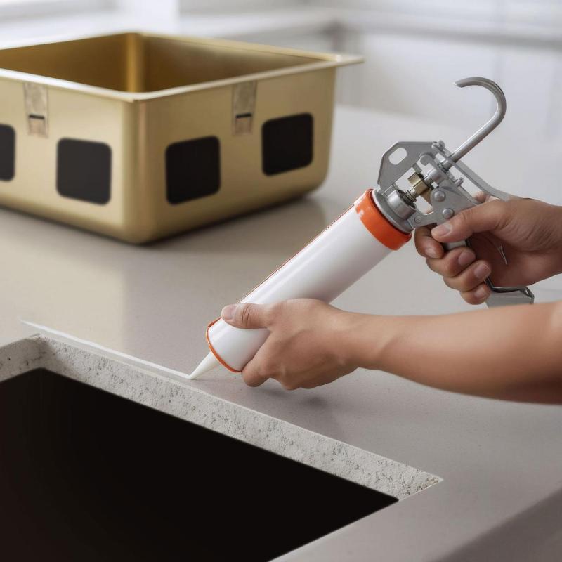 Zuurvrije Siliconen Lijm voor montage onderbouw rvs spoelbakken