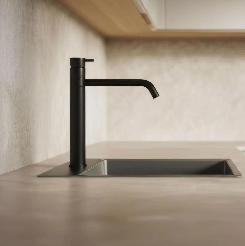 Waterevolution Flow keukenmengkraan mat zwart T150PR