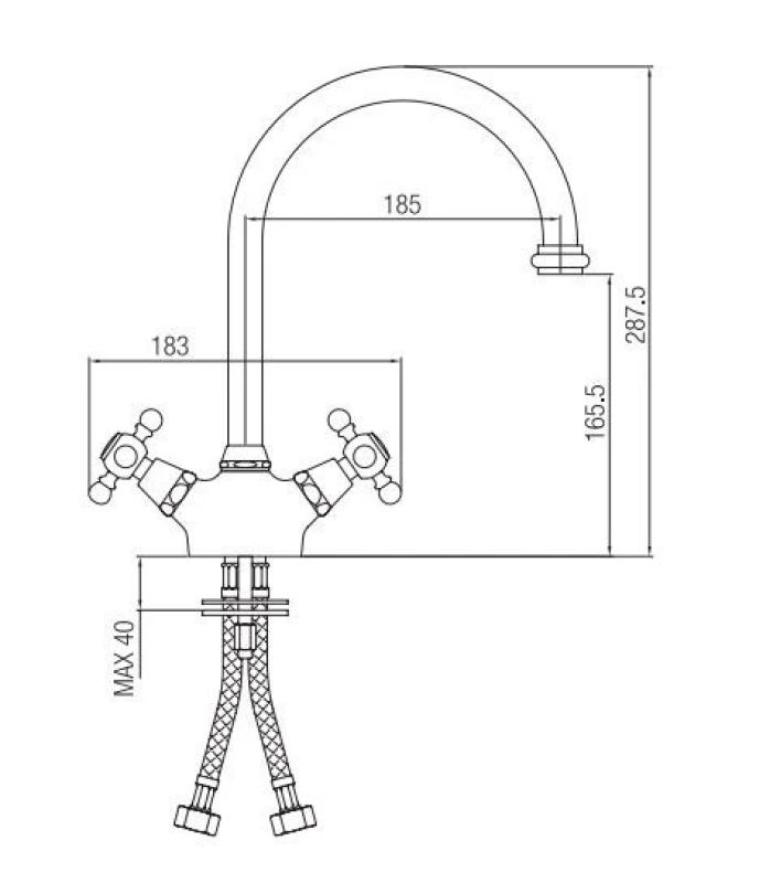 PB Nostalgische keukenkraan V1905 Chroom