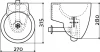 Clou Flush fontein (flush 6) met voorbewerkt kraangat met plug en bekersifon aluite TechnicalDrawing-Basic