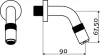 Clou Freddo fonteinkraan (freddo 11) korte uitloop wandmontage chroom TechnicalDrawing-Basic