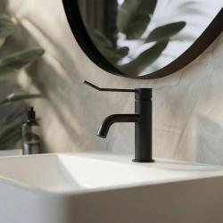 Waterevolution Flow wastafelkraan incl. click plug mat zwart T111PR