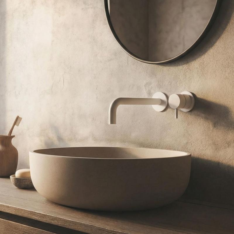 Waterevolution Flow inbouw wastafelkraan mat wit met uitloop 15cm T116BBR-15