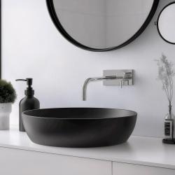 Waterevolution Flow inbouw wastafelkraan met afdekplaat chroom met uitloop 15cm T1161B01-15