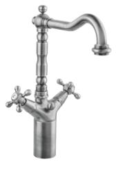 PB klassieke verhoogde wastafelkraan sterknoppen uitloop 18 cm Brons 1208854992
