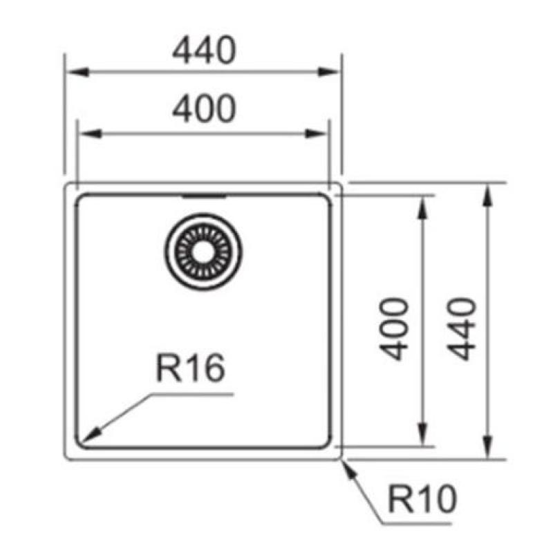 Franke Maris MRX 110.40 rvs spoelbak onderbouw 40x40 1220527791