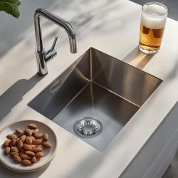 Lorreine 45R Luxe rvs spoelbak 45x40 cm vlakbouw onderbouw en opbouw 1208912452