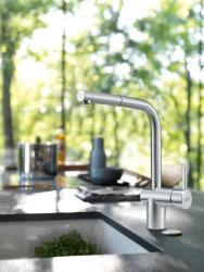 Franke RVS geborstelde Keukenkraan Atlas Neo uittrekbare uitloop inox 115.0521.438