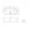Aquadesign Monaco vrijstaand ligbad 178x80cm acryl mat wit 1208920983 technische tekening