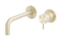 Waterevolution Flow Inbouw Wastafelkraan PVD witte goud met uitloop 15 cm T116BWGE-15