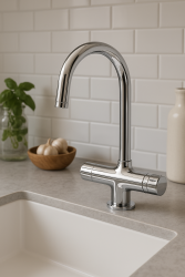 DEMM thermostatische keukenkraan met draaibare uitloop chroom 1208947361