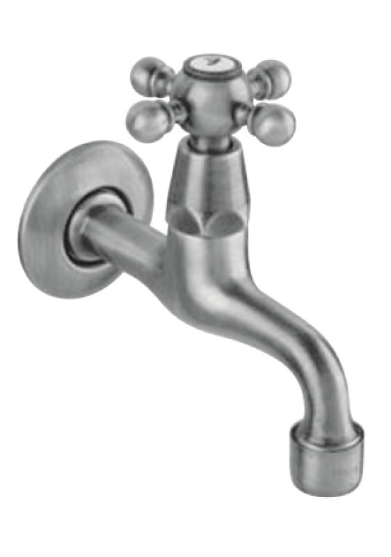 PB klassieke muurfonteinkraan met sterknop koud water mat zwart 1208952981