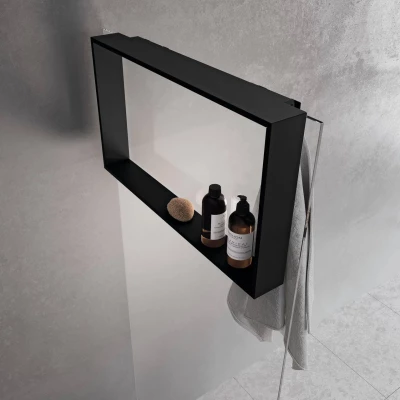 Design Bath douchenis doucherek en handdoekhaak mat zwart voor over douchewand 12089532935