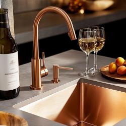 Reginox inbouw zeepdispenser PVD Copper voor bladmontage navulbaar via bovenkant 1208953368
