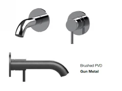 SB Round inbouw wastafelmengkraan gun metal PVD 102mm