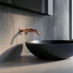 SB Round 316 inbouw wastafelmengkraan Geborsteld Koper PVD 132mm