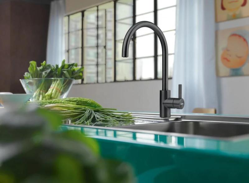 Franke Keukenkraan Eos Neo draaibare uitloop geborsteld zwart 115.0613.590