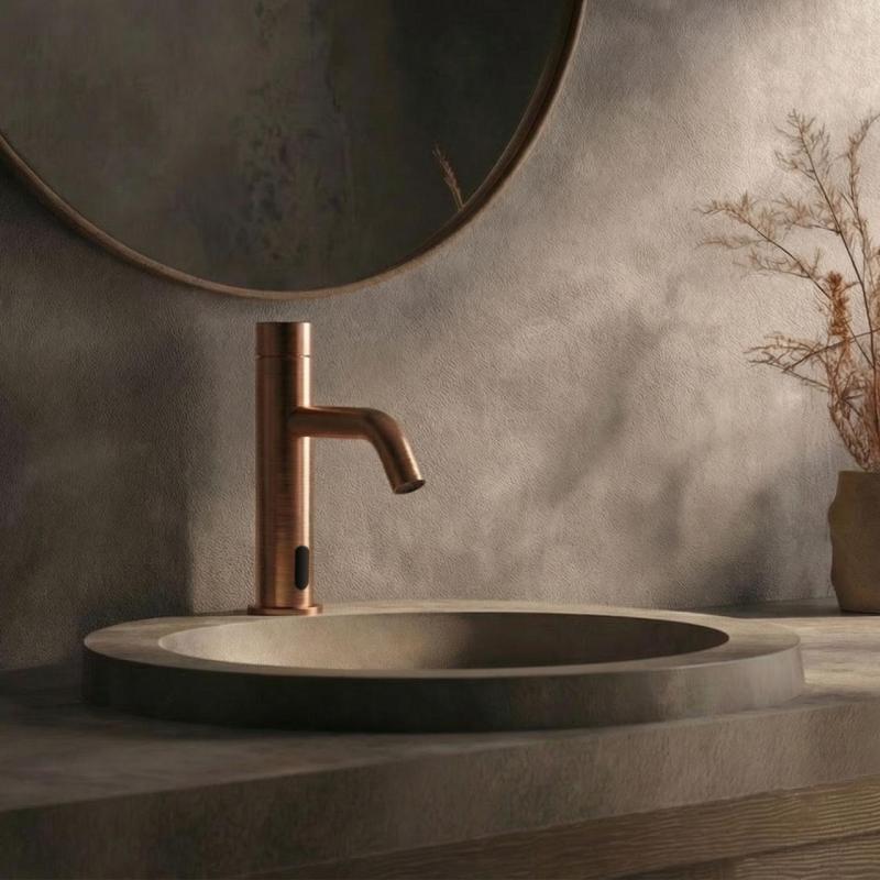 Waterevolution Flow elektronische wastafelkraan infrarood op batterijen Koper T110ECPE