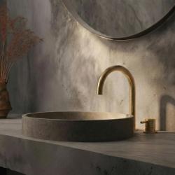 Waterevolution Flow 2-gats wastafelkraan geborsteld messing T1121ULE