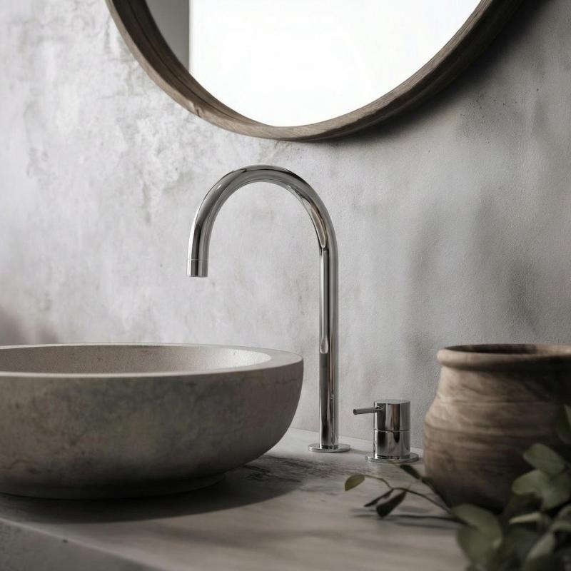 Waterevolution Flow 2-gats wastafelkraan chroom met lage U 200mm uitloop T1122U01