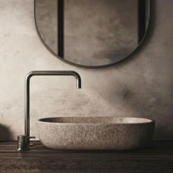 Waterevolution Flow 2-gats wastafelkraan  hoge uitloop 222 PVD Gun Metal T122HGME