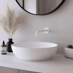 Waterevolution Flow afbouwdeel uitloop 10cm wastafelkraan mat wit T167510BR