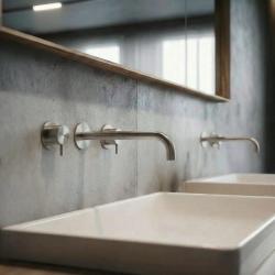 Waterevolution Flow 3-gats Inbouw Wastafelkraan Volledig RVS met uitloop 21 cm T1163FIE-21