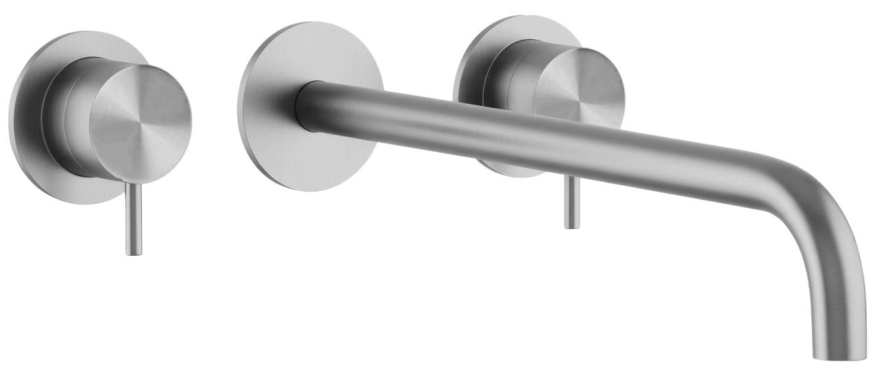 Waterevolution Flow 3-gats inbouw wastafelkraan Volledig RVS met uitloop 21cm T1163FIE-21