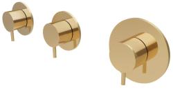 Waterevolution Flow inbouw douchethermostaat met 2 stopkranen light gold 1208954642