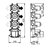SB 316 AESTHETICS Round Inbouw thermostaatkraan met 4 uitgangen / 2x stop-omstelkraan volledig RVS 1208954956 (kloon)