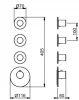 SB AESTHETICS Round Inbouw thermostaatkraan met 4 uitgangen/ 2x stop-omstelkraan mat zwart1208954961 (kloon)
