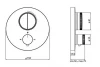 SB Push Round Inbouw thermostaatkraan met drukknop omsteller en volumeregelaar chroom 1208955056