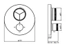 SB Push Round Inbouw thermostaatkraan met drukknop omsteller en volumeregelaar chroom 1208955056 (kloon)