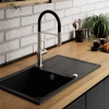 Aquadesign Industrial Profi keukenmengkraan chroom met flexibele uitloop zwart