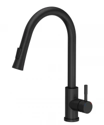 Aquadesign Renzo keukenmengkraan met uittrekbare douche met 2 standen mat zwart