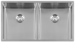 OUTLET Flens gebogen! Lorreine Superplug  rvs dubbele spoelbak 3434 cm onderbouw  1208955942