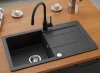Quadri Bristol keukenmengkraan mat zwart met flexibele zwart uitloop 1208956027