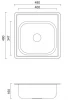 Aquadesign Basic vierkante RVS spoelbak 48x48cm opbouw met kraangat 1208956284