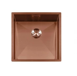 Lorreine 42WT-Copper worktop rvs spoelbak koper 42x42cm voor inbouw in keramiek of natuursteen