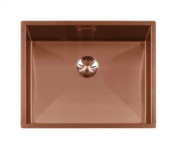 Lorreine 52WT-Copper worktop rvs spoelbak koper 52x42cm voor inbouw in keramiek of natuursteen