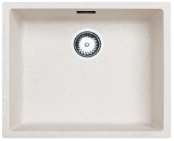 Zand Wit Creme Spoelbak 50x40 cm Onderbouw, Opbouw en Vlakinbouwmet rvs plug 1208956399