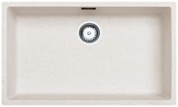 Zand wit grote spoelbak 70x40cm onderbouw opbouw en vlakbouw met rvs plug 1208956404