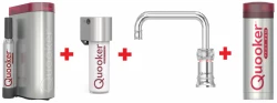 Quooker Classic Nordic Square Chroom PRO3 & CUBE Kokend, gefilterd, koud, bruisend water 3CNSCHR+CUBE