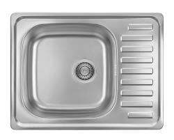 Ausmann Basic rvs opbouw spoelbak met afdruip omkeerbaar 64x48 cm inclusief sifon 1208956968