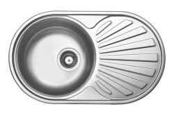 Ausmann Basic rvs opbouw spoelbak met afdruip omkeerbaar 74x44,5 cm inclusief sifon 1208956974