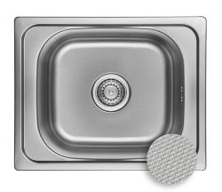 Ausmann Basic linnenmotief rvs opbouw spoelbak 50x40 cm inclusief sifon 1208956977