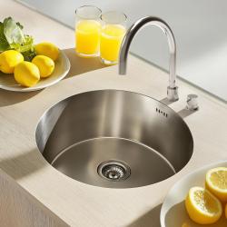 Ausmann Basic ronde rvs spoelbak opbouw 43cm inclusief sifon 1208956999