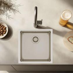 Ausmann Oder rvs spoelbak 40x40cm vlakbouw onderbouw en opbouw extra diep 22cm 1208957112