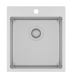 Ausmann Oder Blue rvs spoelbak 45x50cm vlakbouw en opbouw met kraangatbank 1208957117